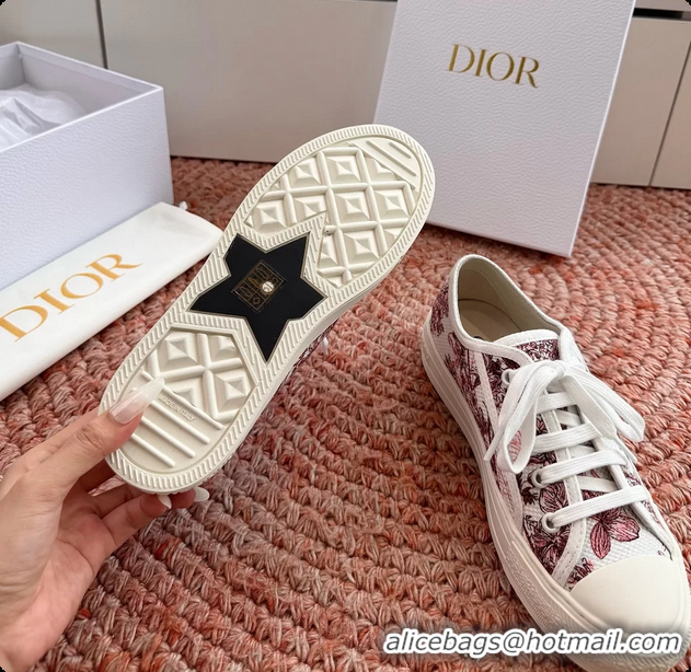 Charming Dior WalknDior Platform Sneakers Rose des Vents and Pink Dior Lilac Bouquet Embroidered Cotton 6070207