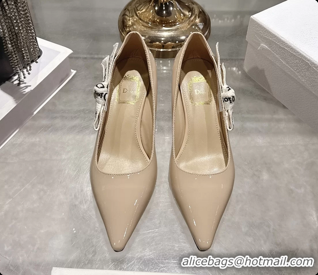 Good Quality Dior Jadior Slingback Pumps Nude Patent Calfskin 65MM 6070213