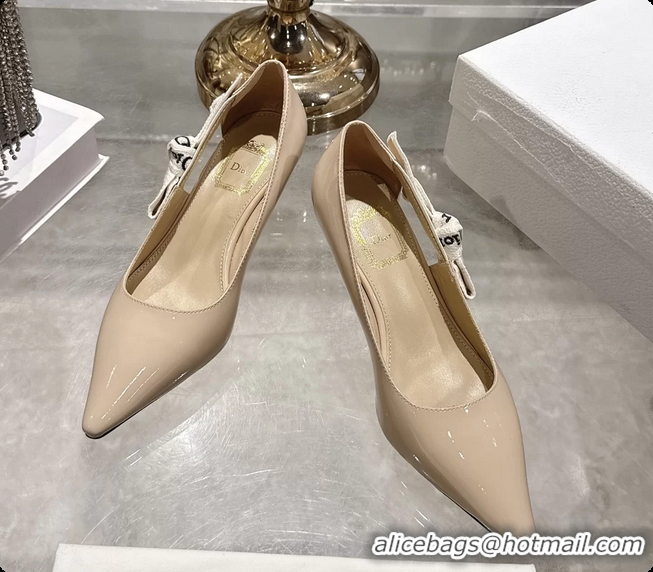 Good Quality Dior Jadior Slingback Pumps Nude Patent Calfskin 65MM 6070213