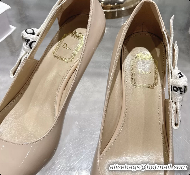 Good Quality Dior Jadior Slingback Pumps Nude Patent Calfskin 65MM 6070213
