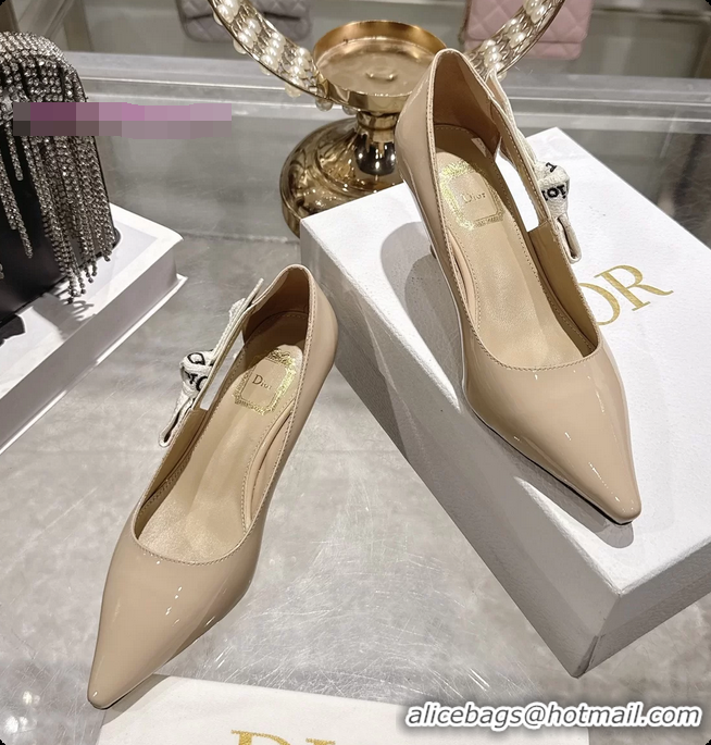 Good Quality Dior Jadior Slingback Pumps Nude Patent Calfskin 65MM 6070213