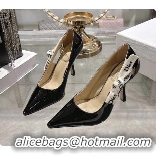 Durable Dior Jadior Slingback Pumps Black Patent Calfskin 95MM 6070214