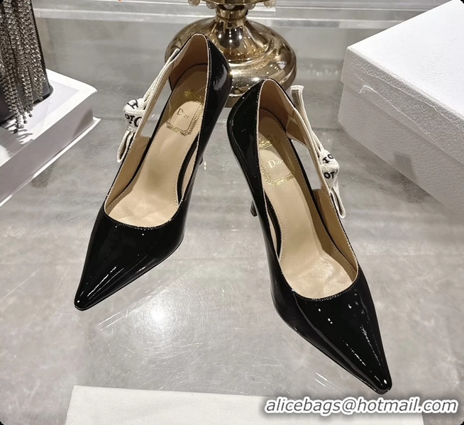 Durable Dior Jadior Slingback Pumps Black Patent Calfskin 95MM 6070214