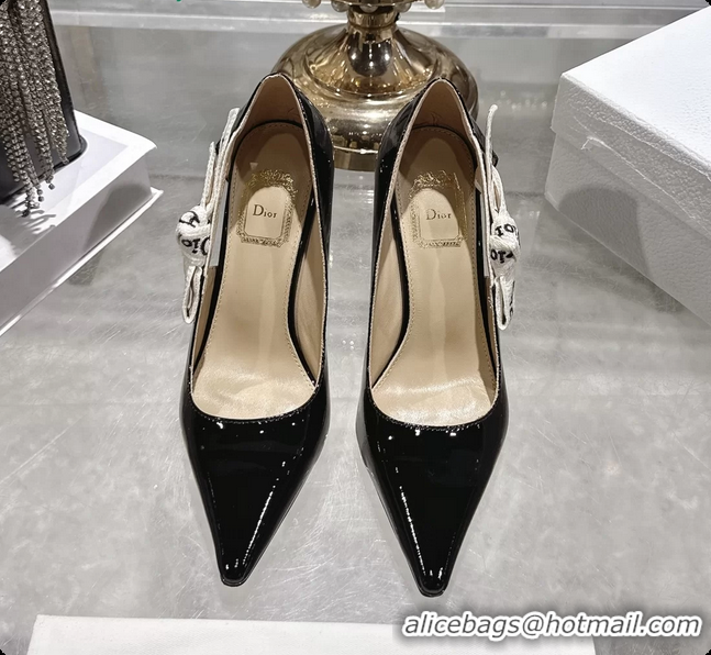 Durable Dior Jadior Slingback Pumps Black Patent Calfskin 95MM 6070214