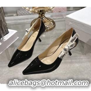 Luxurious Dior Jadior Slingback Pumps Black Patent Calfskin 65MM 6070215