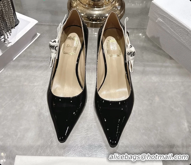 Luxurious Dior Jadior Slingback Pumps Black Patent Calfskin 65MM 6070215