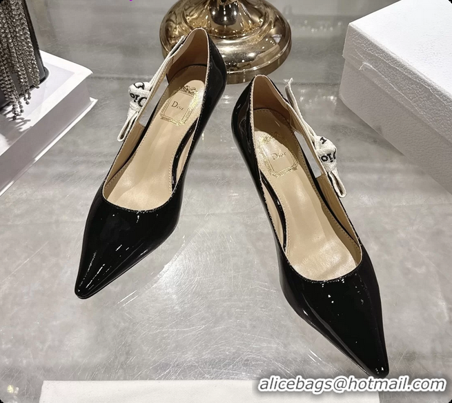 Luxurious Dior Jadior Slingback Pumps Black Patent Calfskin 65MM 6070215