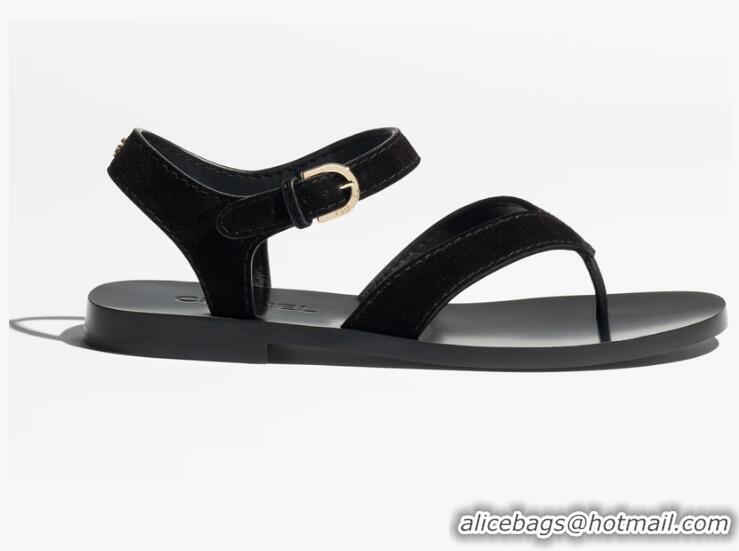 Buy Discount Chanel Sandals In Suede Calfskin CH6983 Black Spring Summer 2026
