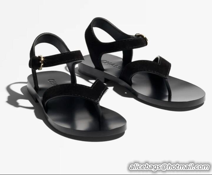 Buy Discount Chanel Sandals In Suede Calfskin CH6983 Black Spring Summer 2026