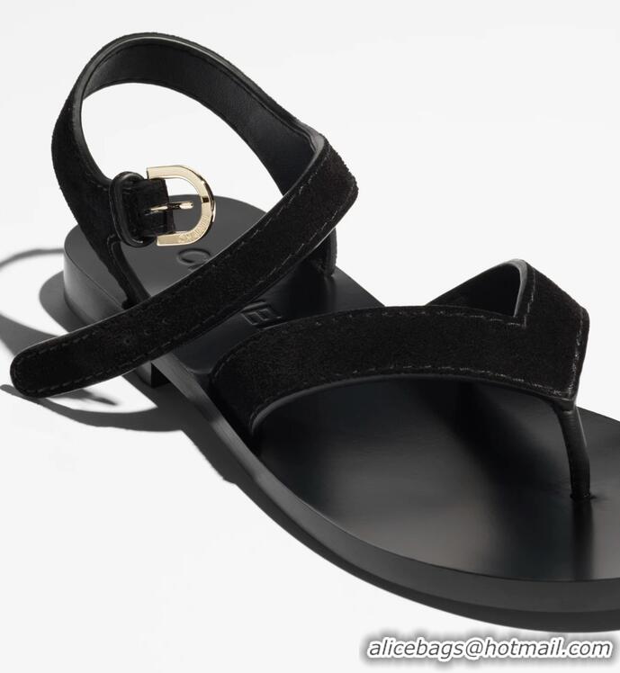 Buy Discount Chanel Sandals In Suede Calfskin CH6983 Black Spring Summer 2026