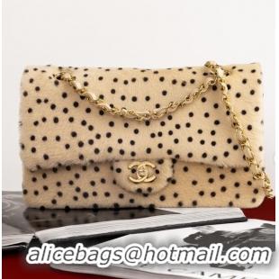 Top Quality Chanel Medium Flap Bag In Pony Hair Cheetah Printed Creative Fabrics CH5210 Light Beige/Black 2026