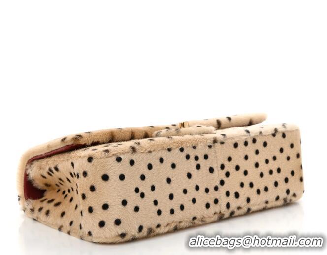 Top Quality Chanel Medium Flap Bag In Pony Hair Cheetah Printed Creative Fabrics CH5210 Light Beige/Black 2026