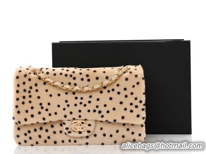 Top Quality Chanel Medium Flap Bag In Pony Hair Cheetah Printed Creative Fabrics CH5210 Light Beige/Black 2026