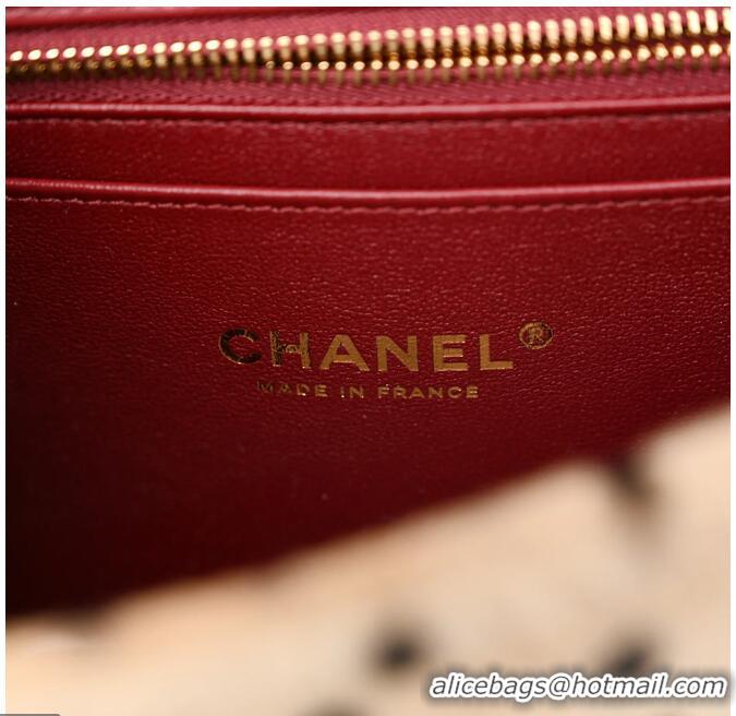 Top Quality Chanel Medium Flap Bag In Pony Hair Cheetah Printed Creative Fabrics CH5210 Light Beige/Black 2026