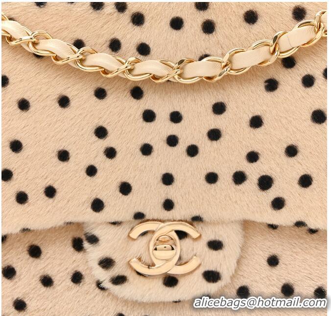 Top Quality Chanel Medium Flap Bag In Pony Hair Cheetah Printed Creative Fabrics CH5210 Light Beige/Black 2026