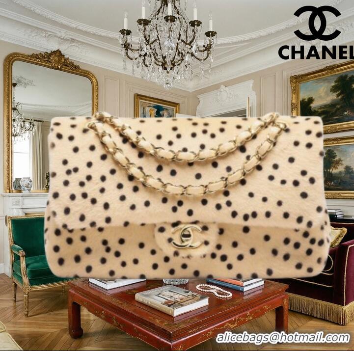 Top Quality Chanel Medium Flap Bag In Pony Hair Cheetah Printed Creative Fabrics CH5210 Light Beige/Black 2026
