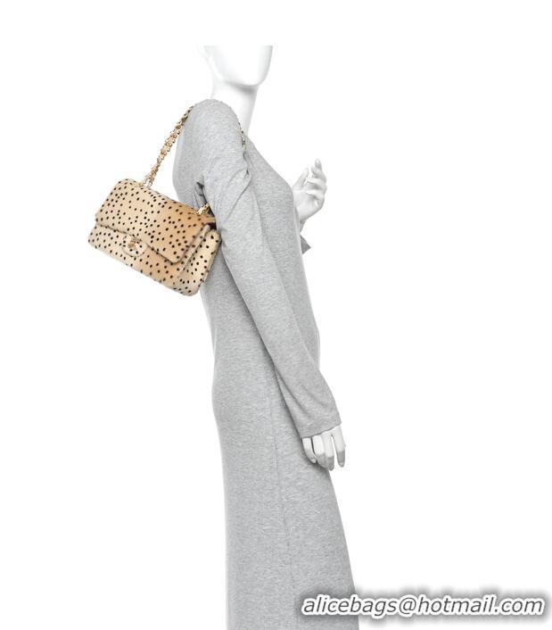 Top Quality Chanel Medium Flap Bag In Pony Hair Cheetah Printed Creative Fabrics CH5210 Light Beige/Black 2026
