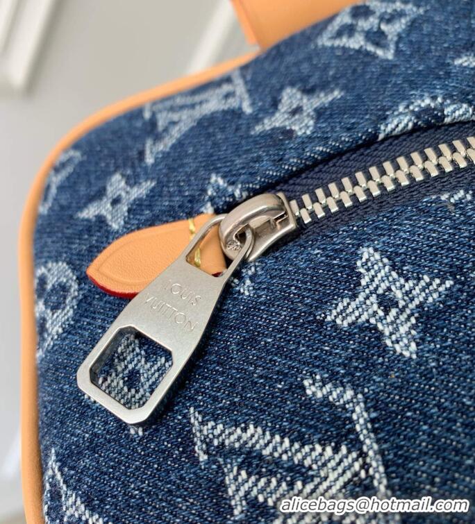 Promotional Louis Vuitton Locker Dopp Kit Monogram Denim Fabric Makeup Bag M28363