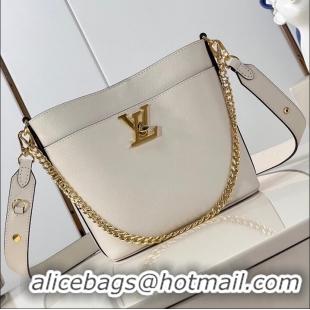 Grade Design Louis Vuitton Lock and Walk Bucket Bag in Grained Leather M24006 White 2026