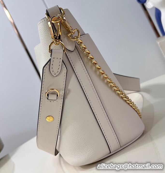 Grade Design Louis Vuitton Lock and Walk Bucket Bag in Grained Leather M24006 White 2026