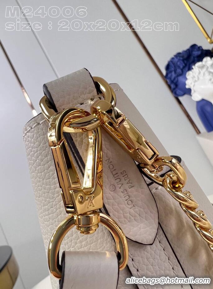 Grade Design Louis Vuitton Lock and Walk Bucket Bag in Grained Leather M24006 White 2026