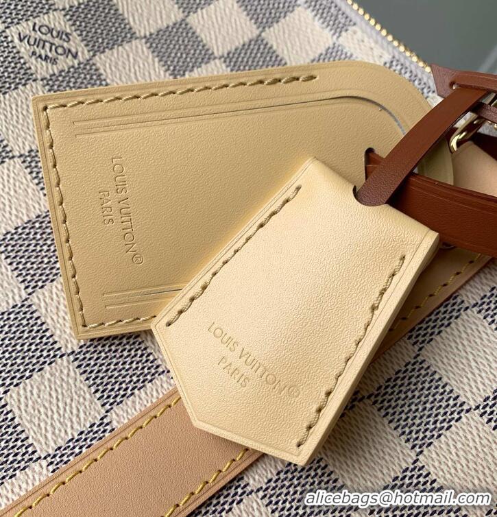Buy Discount Louis Vuitton Damier Azur Canvas Keepall Bandouliere 45 Checkered Travel Bag N40909