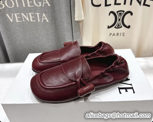 Popular Style Loewe Toggle Loafers Red Shiny Smooth Calfskin Leather 6070312