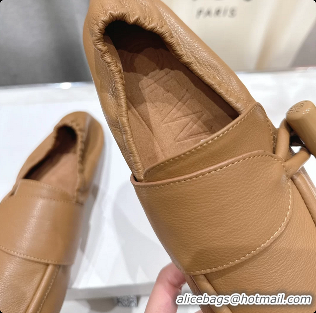 Shop Duplicate Loewe Toggle Loafers Beige Shiny Smooth Calfskin Leather 6070312