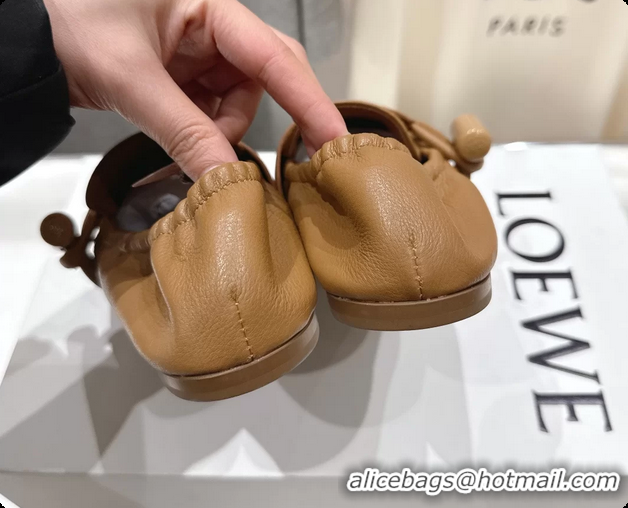 Shop Duplicate Loewe Toggle Loafers Beige Shiny Smooth Calfskin Leather 6070312