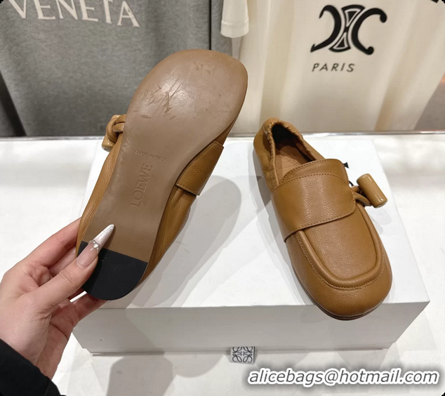Shop Duplicate Loewe Toggle Loafers Beige Shiny Smooth Calfskin Leather 6070312