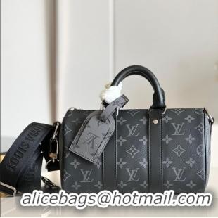 Inexpensive Louis Vuitton Monogram Eclipse Canvas Keepall Bandouliere 25 Mens Bag M46271