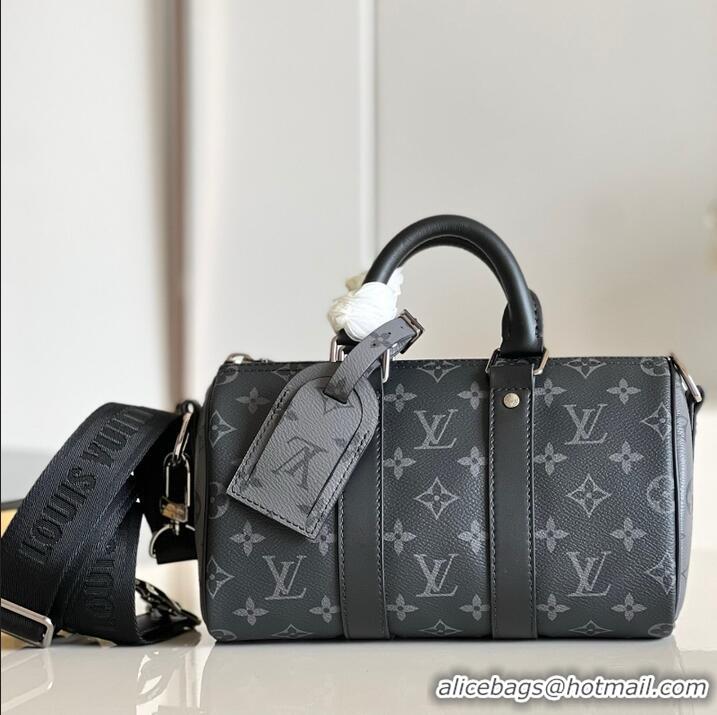 Inexpensive Louis Vuitton Monogram Eclipse Canvas Keepall Bandouliere 25 Mens Bag M46271