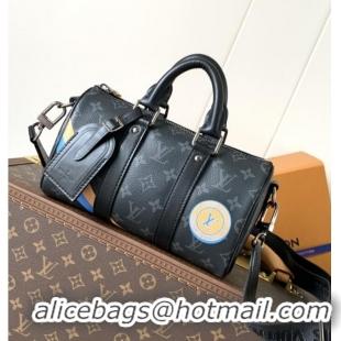 Top Design Louis Vuitton Keepall 25 Monogram Eclipse Reverse Canvas Tote Bag P01942
