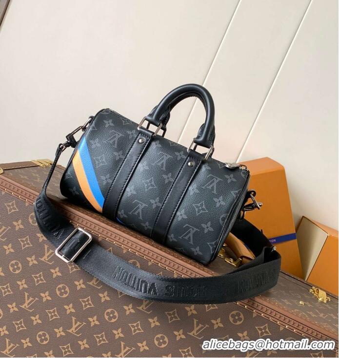 Top Design Louis Vuitton Keepall 25 Monogram Eclipse Reverse Canvas Tote Bag P01942
