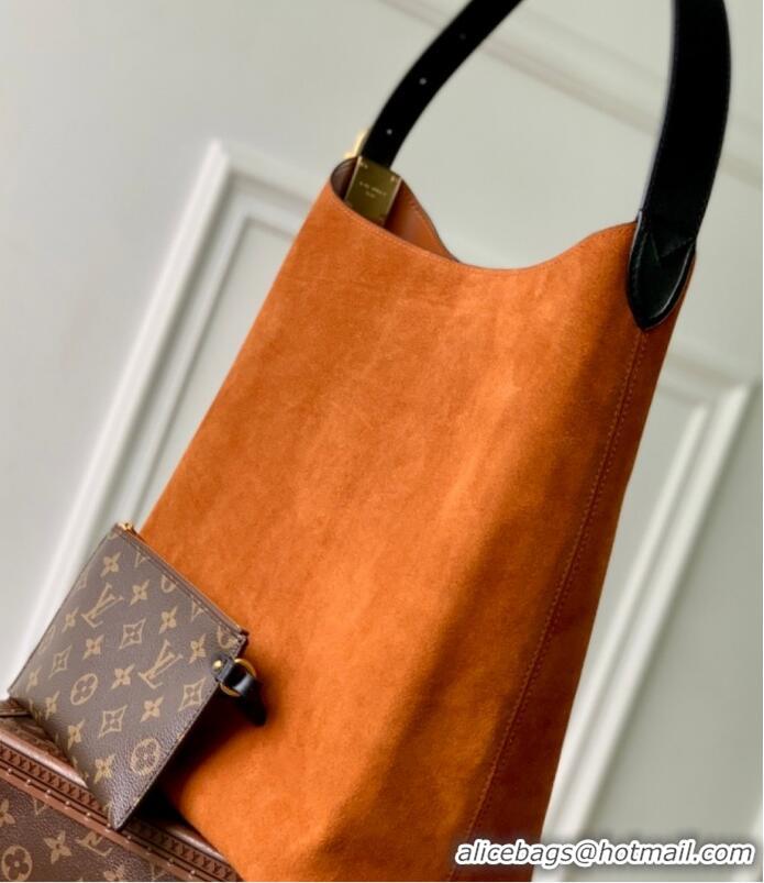 Famous Brand Cheap Louis Vuitton Hobo Suede Cowhide Handbag M25516