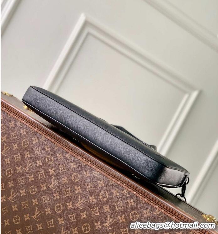 Top Grade Louis Vuitton Gate First Layer Leather Briefcase Bag M15258 Black