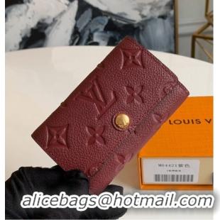 Top Quality Louis Vuitton Monogram Empreinte Metal Lock Key Holder M64421 Burgundy