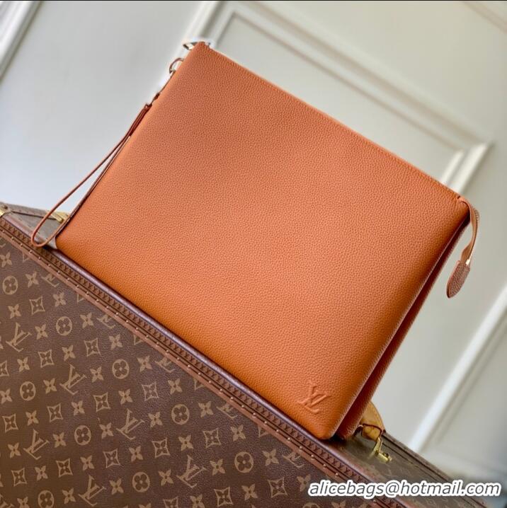 Super Quality Louis Vuitton Duo Pouch Cowhide Handbag M25943 Brown