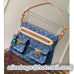 Grade Discount Louis Vuitton Denim Rendez-Vous Baggy Bag M28266 Blue