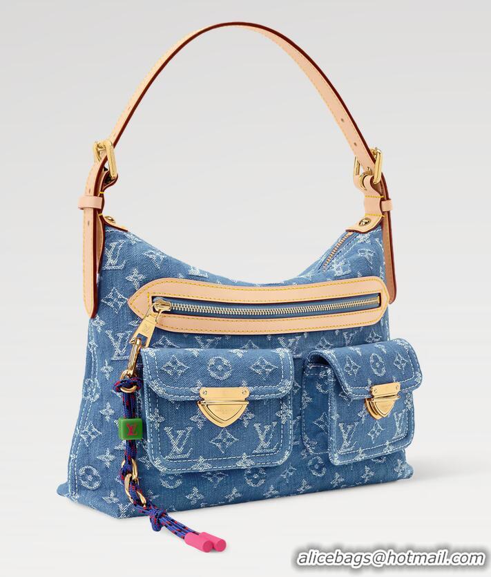 Grade Discount Louis Vuitton Denim Rendez-Vous Baggy Bag M28266 Blue