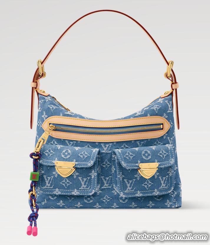 Grade Discount Louis Vuitton Denim Rendez-Vous Baggy Bag M28266 Blue