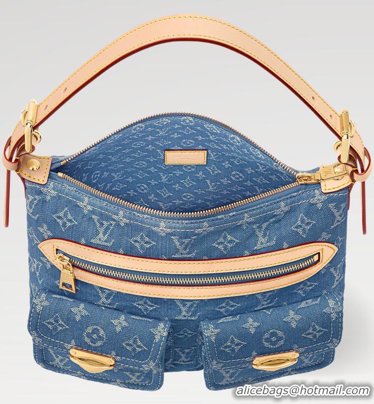 Grade Discount Louis Vuitton Denim Rendez-Vous Baggy Bag M28266 Blue