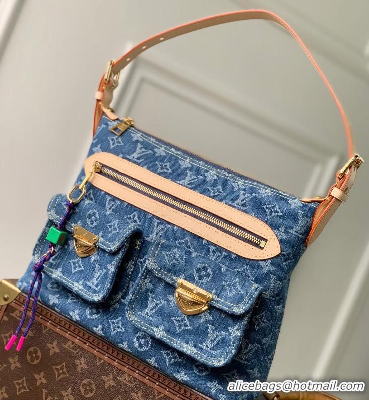 Grade Discount Louis Vuitton Denim Rendez-Vous Baggy Bag M28266 Blue