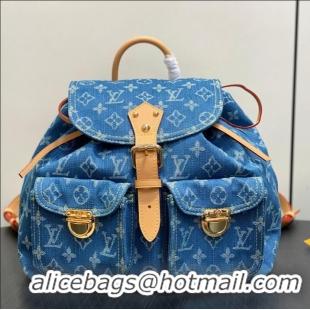 Chic Promotional Louis Vuitton Denim Canvas Flip-top Backpack M95056