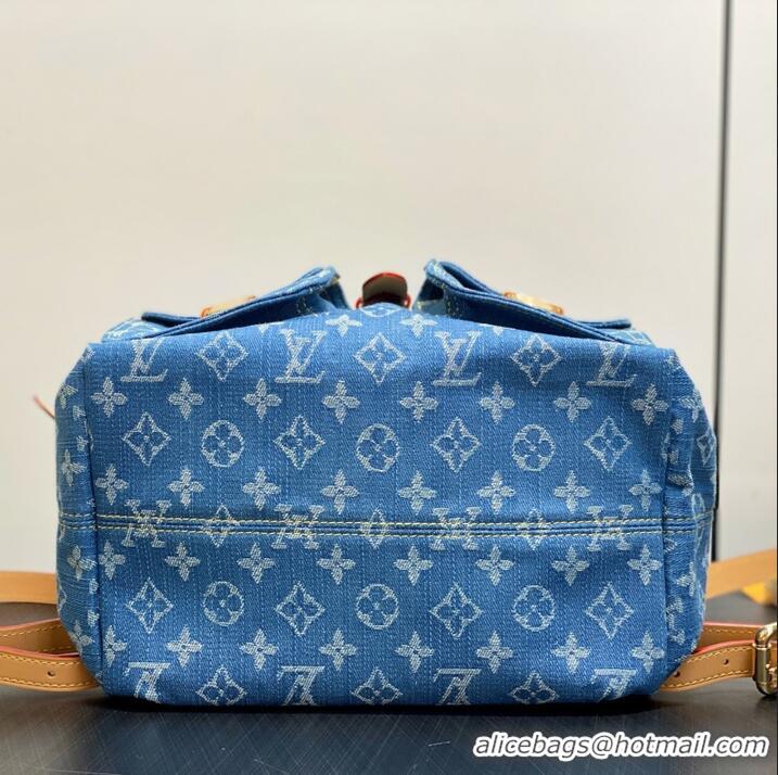 Chic Promotional Louis Vuitton Denim Canvas Flip-top Backpack M95056