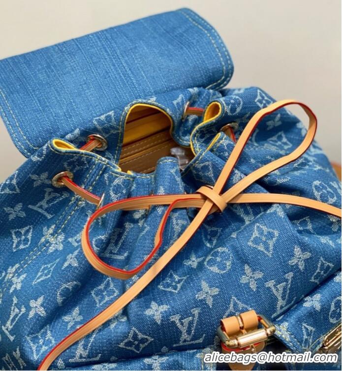 Chic Promotional Louis Vuitton Denim Canvas Flip-top Backpack M95056