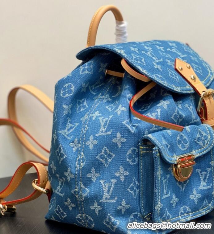 Chic Promotional Louis Vuitton Denim Canvas Flip-top Backpack M95056