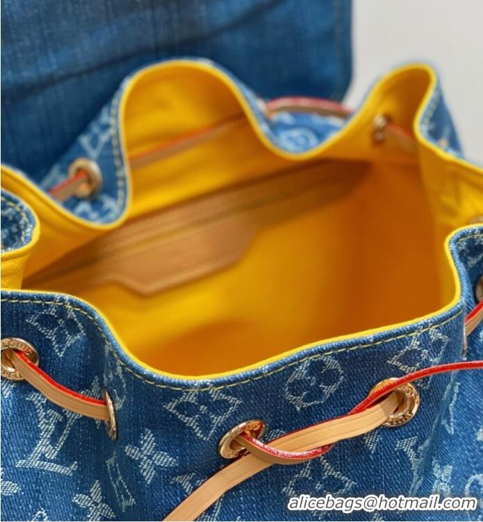 Chic Promotional Louis Vuitton Denim Canvas Flip-top Backpack M95056