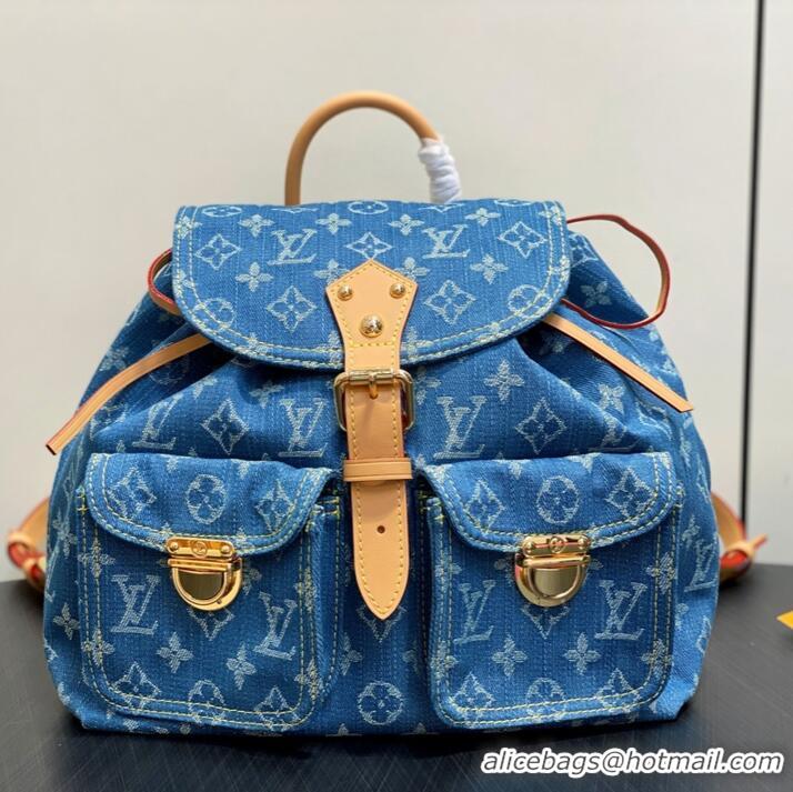 Chic Promotional Louis Vuitton Denim Canvas Flip-top Backpack M95056