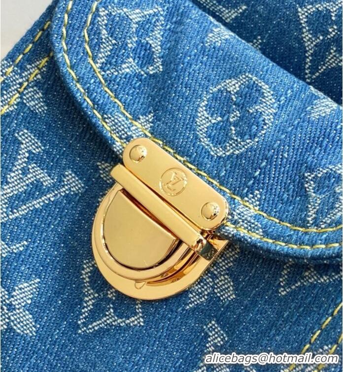 Chic Promotional Louis Vuitton Denim Canvas Flip-top Backpack M95056